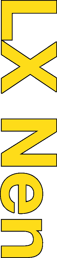 the words LX Nen vertically in large plain yellow type